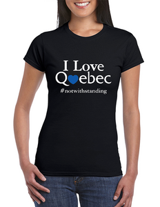 I Love Quebec Women's Black T-Shirt